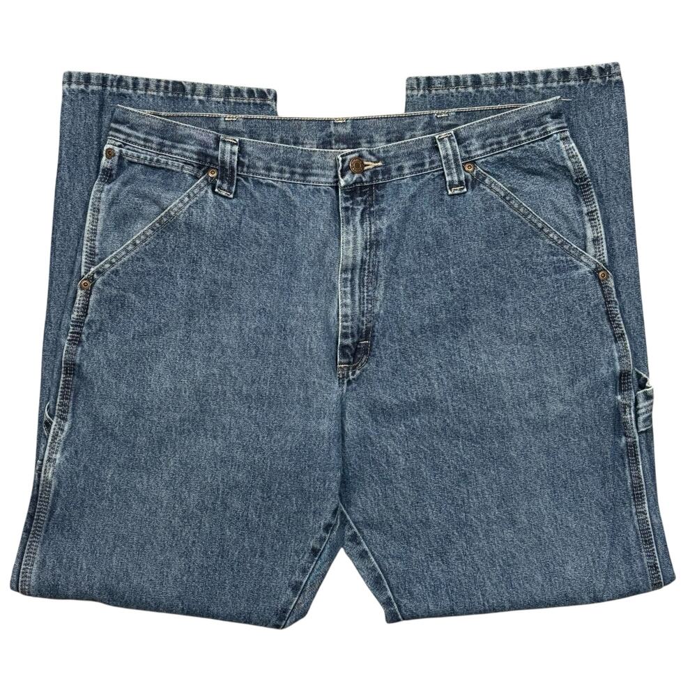 Wrangler Vintage 90s Y2K Carpenter Straight Baggy Workwear Denim Jeans Men 36 32